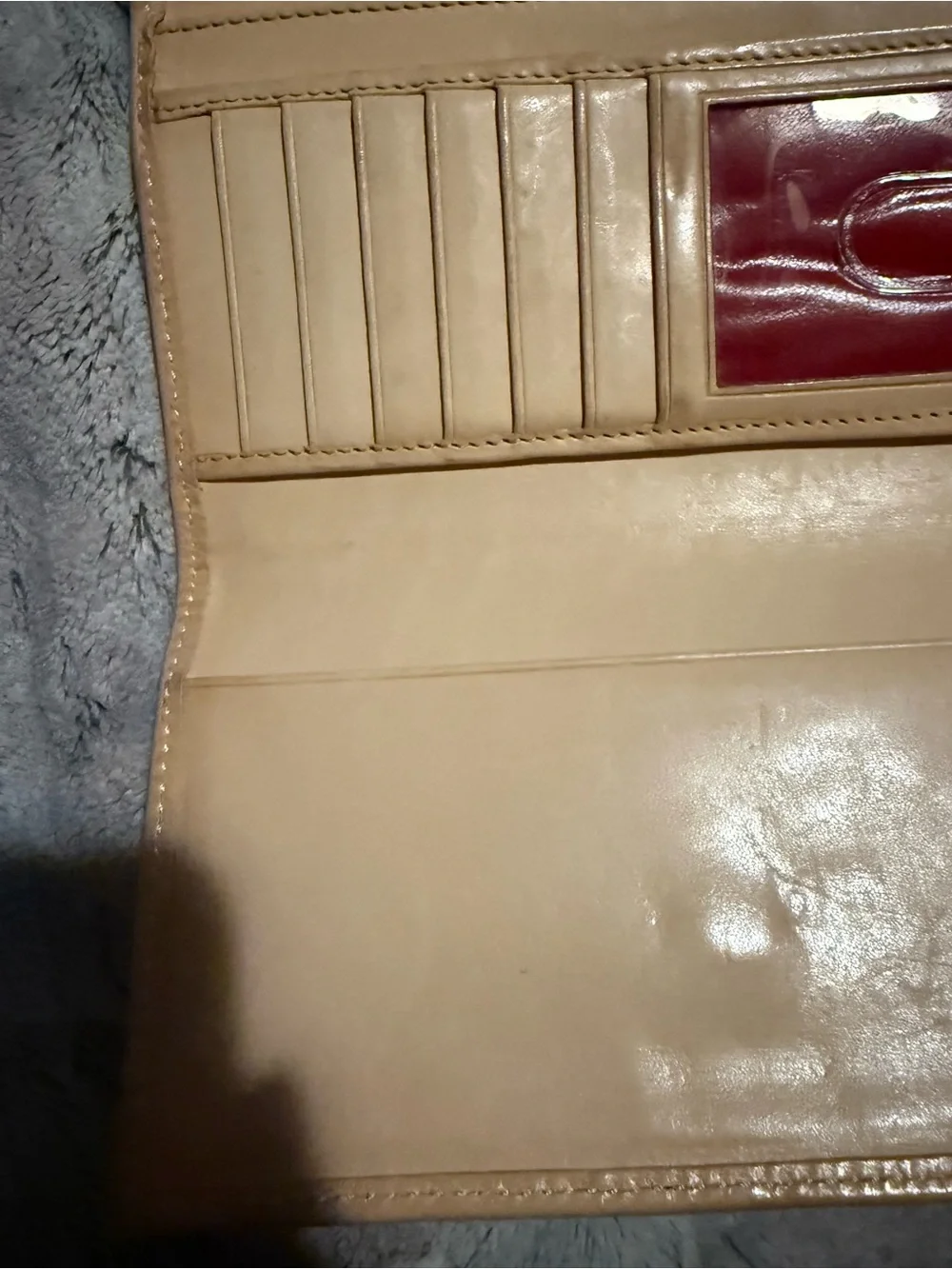 Dooney & Bourke Cream Logo Continental Wallet with Tan Trim